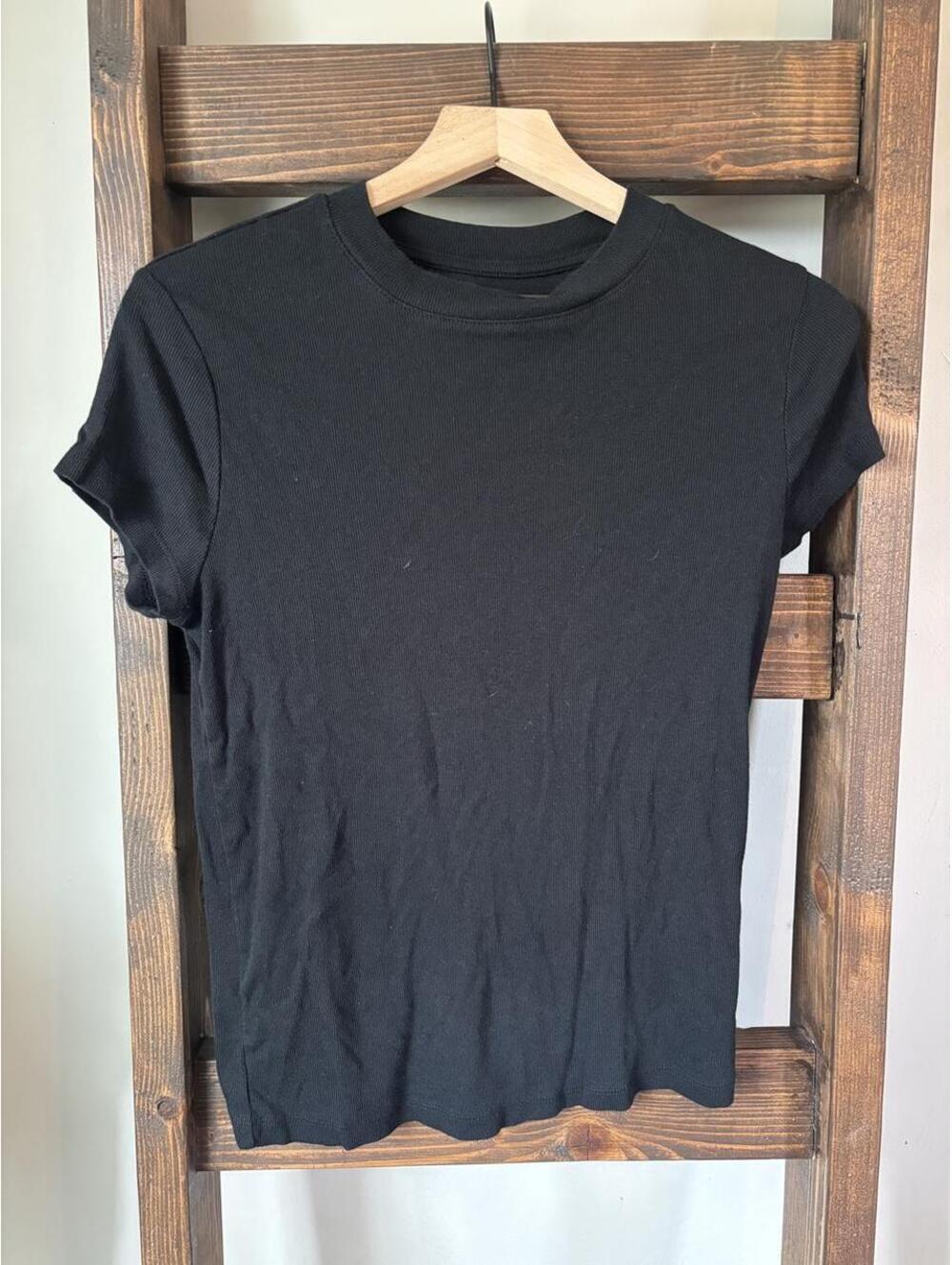 A New Day Black Ribbed Tshirt